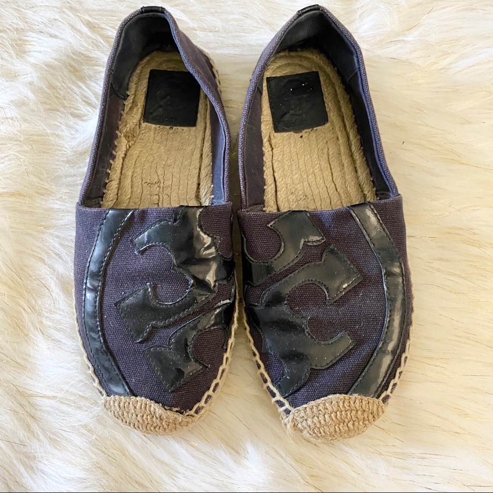 Tory Burch Navy Lonnie Espadrille Flats Size 7